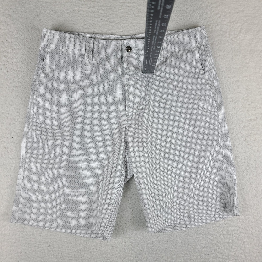 Callaway Shorts Mens 32 White Gray 9" Inseam Hybrid Chino Performance Golf‎ *